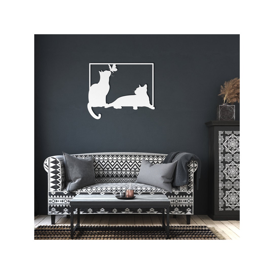 Metal Cat Wall Art, Cats Metal Wall Art, Cats Decor, Gift for Cat