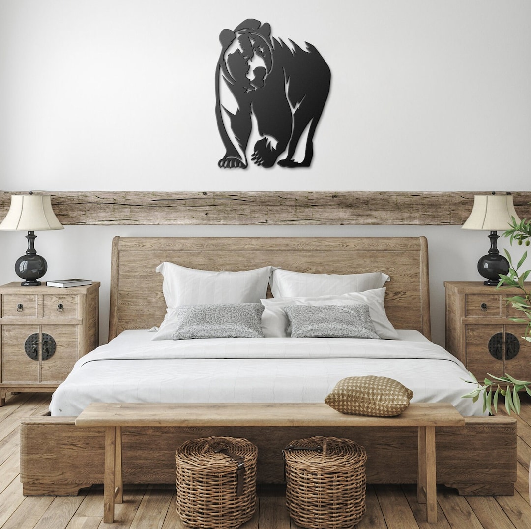 Grizzly Bear Metal Wall Art Wilderness Metal Art Etsy