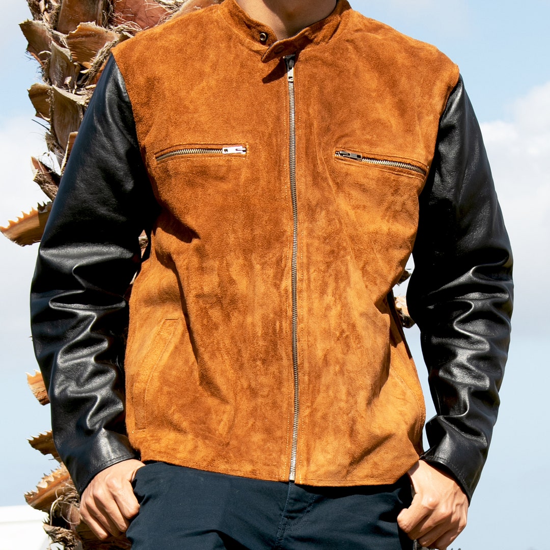Men's Leather Jacket, Leather Jacket for Men, Suede Leather Jacket