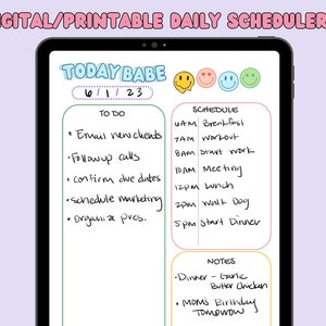 Daily Schedule Planner Insert, 90's themed, Sizes A4 and A5, Digital Download for Printing or Digital Planner on iPad and Goodnotes