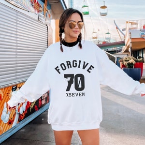 Forgive 70x7 Oversized Crewneck Sweatshirt, Matthew 18:21-22 Bible Verse