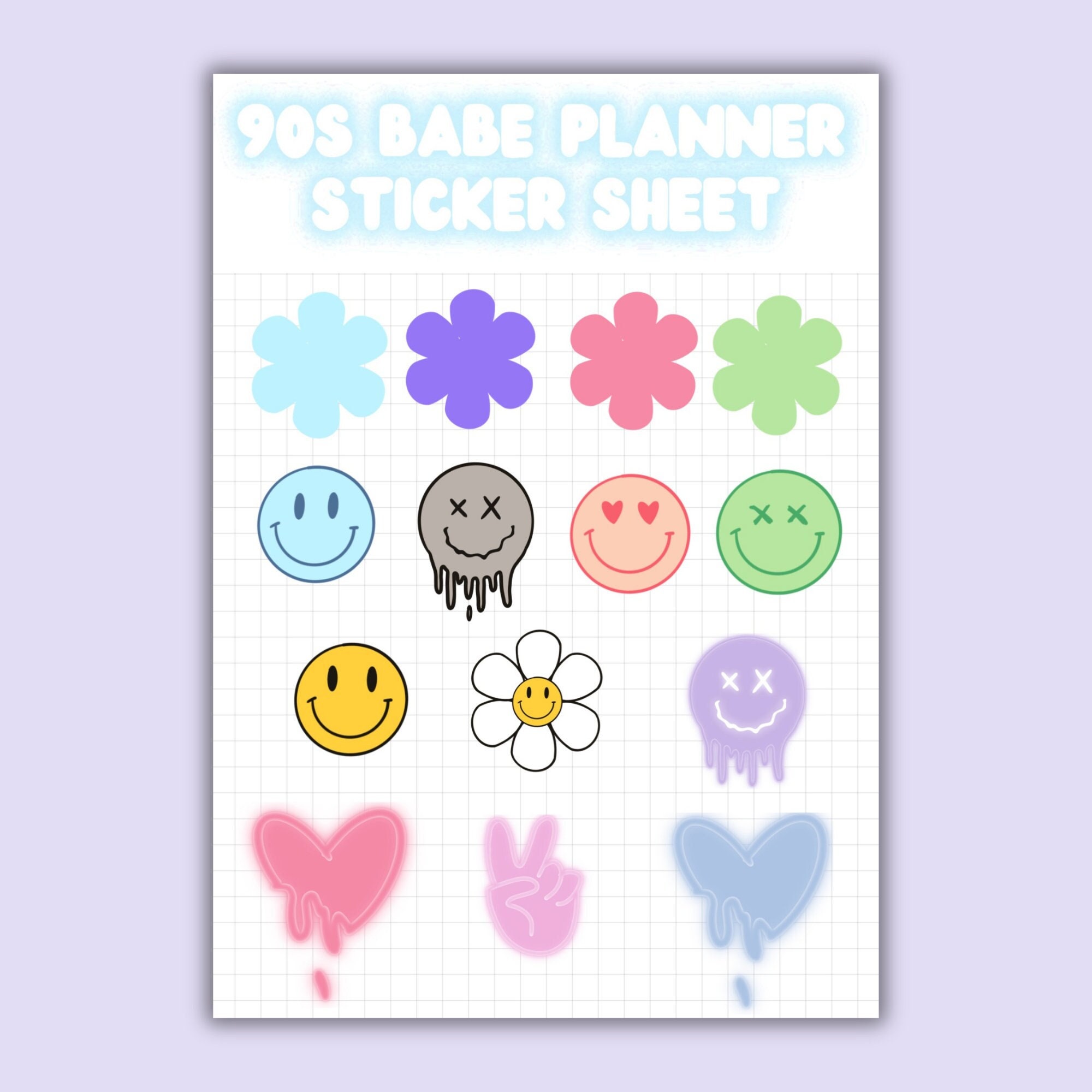 Happy Sticker Sheet Cute Sticker Sheets Aesthetic Stationery Journal  Supplies 