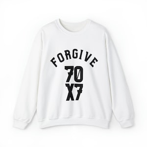 Forgive 70x7 times Unisex Crewneck Sweatshirt, Matthew 18:21-22 Oversized