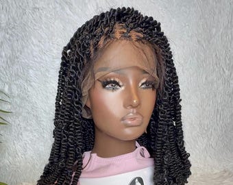 Peluca trenzada con volumen y estilo Passion Twist, trenzas de encaje completo.