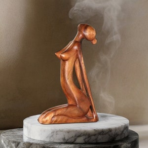 ZenFlex Harmony Sculpture: Mindful Yoga Figurine for Gymnastics Enthusiasts, Unique Wood Carving Gift and Decorative Yoga Ornament for Home