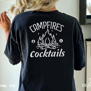 Fogueiras e coquetéis SVG, Campfire Crew, camisa de acampamento engraçada e fofa, acampar é vida. svg, png, arquivo de corte vetorial, cricut, estúdio de silhueta