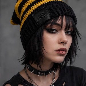 Crochet Slouchy Pixie Beanie | Witchy Wizard Hat | Handmade Gothic Festival Cap | Cozy Alternative Hat