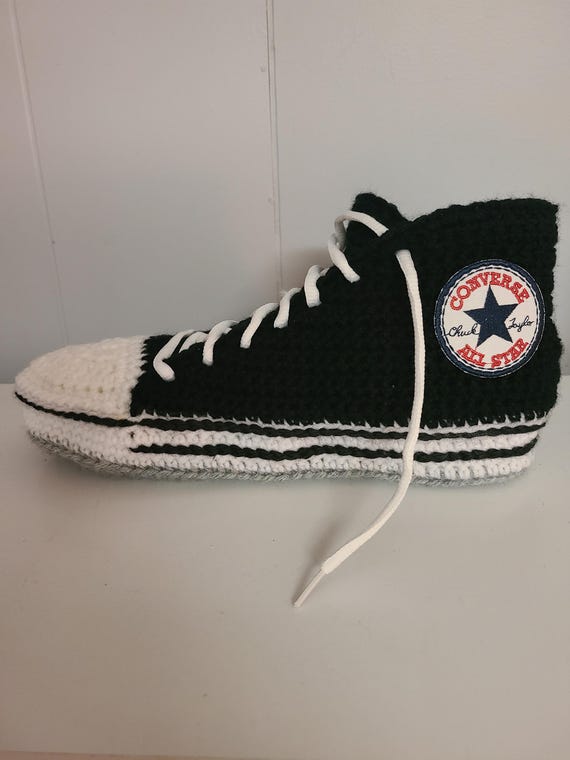 Crochet Converse Slipper Pattern: Chunky Sneaker Booties-DIGITAL PATTERN