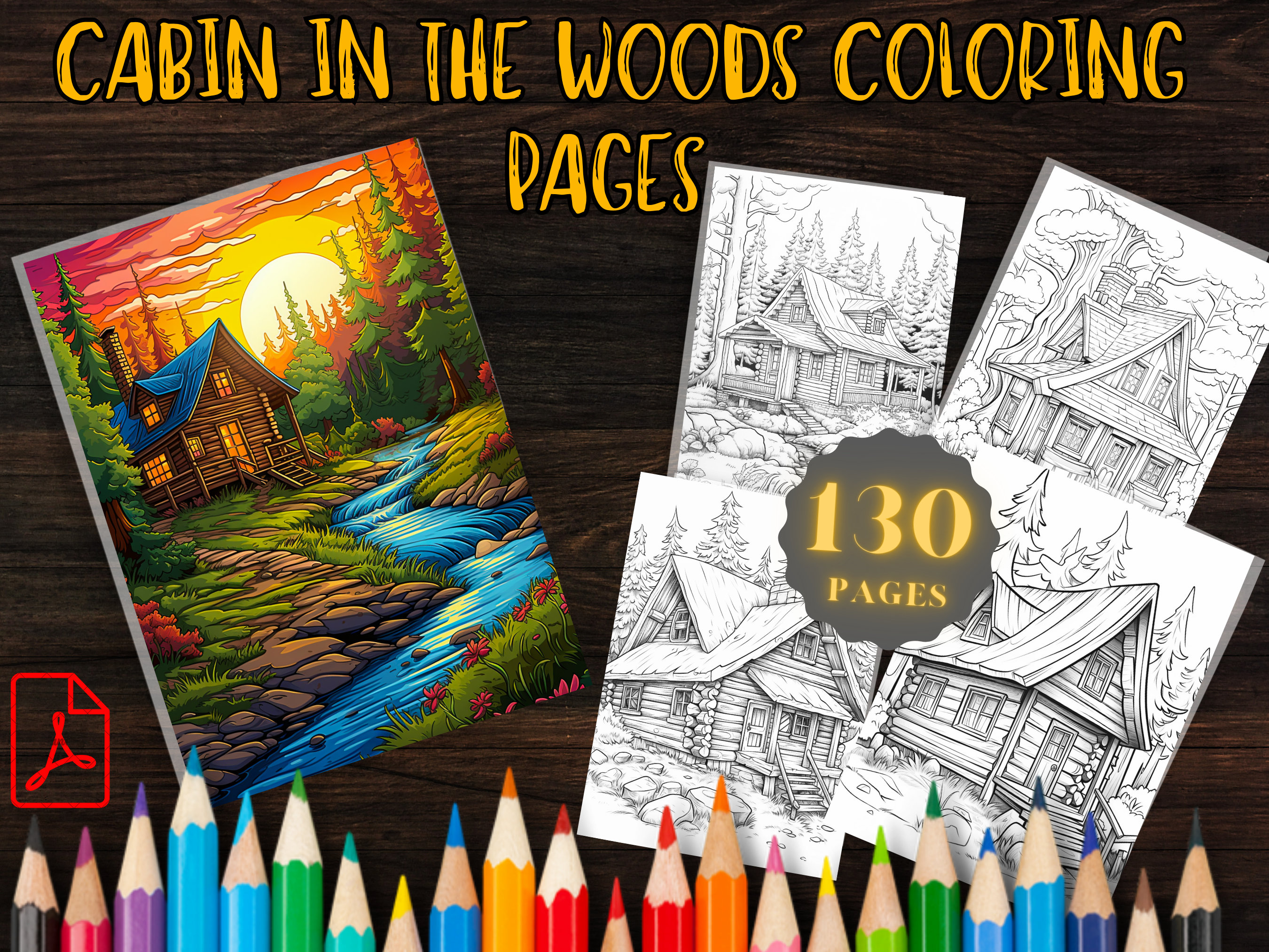 Cabin in the Woods Coloring Pages - 130 Detailed Illustrations (PDF ...