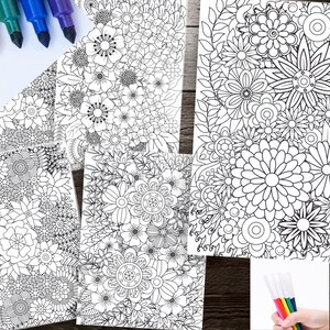 100 Zentangle Patterns, Art Coloring Pages for Adults & Kids (instant ...