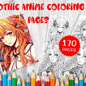 170 Anime Girls Coloring Pages - Kawaii Characters, Manga Art, Japanese Style, Printable Digital Download, Cute Anime Girls, Anime Fans Gift