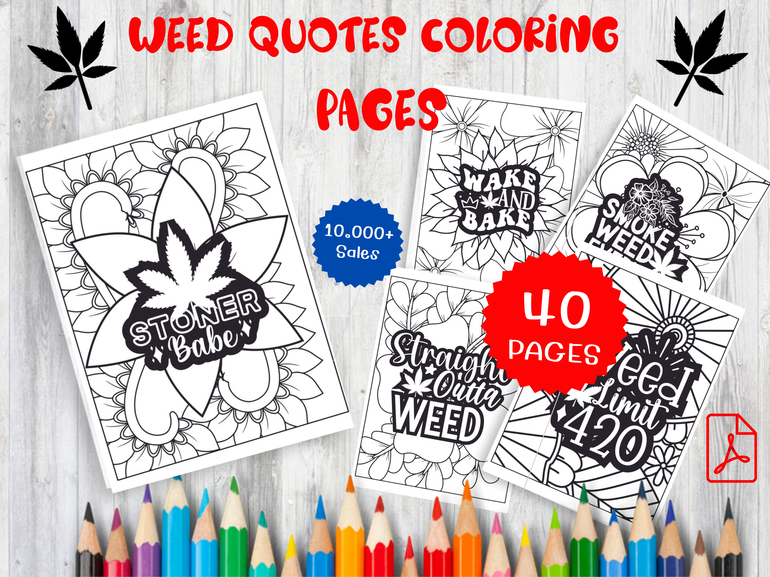 10 Stoner Coloring Pages for Adults, Funny Trippy Coloring Book, Mindful  Zendoodle Coloring, Stoner Coloring Book 