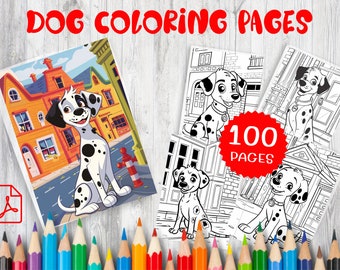 100 Dog Coloring Pages - Puppy Illustrations (PDF Download)