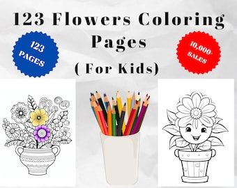 123 Floral Coloring Pages, Printable Flower Coloring Sheets (PDF Format)