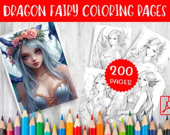 200 Dragon Fairy Coloring Pages – Printable Fantasy Art (PDF Download)