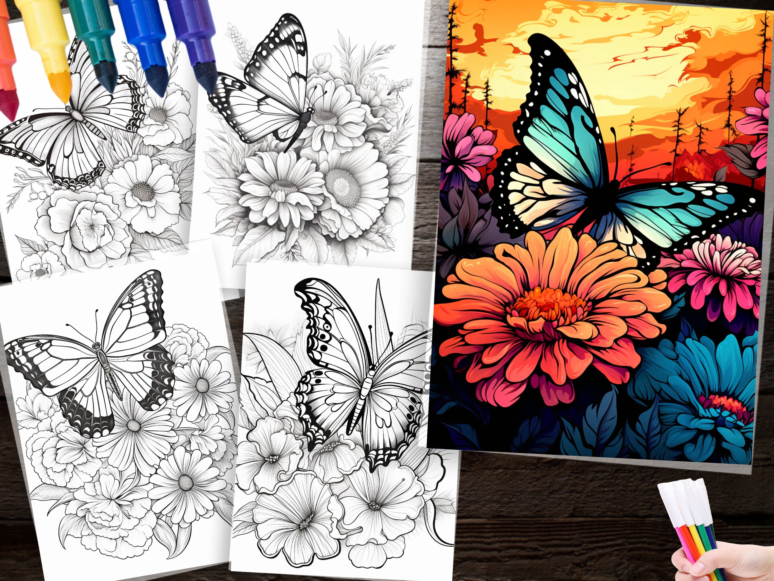 200 Butterfly Coloring Pages for Relaxation and Creativity Instant