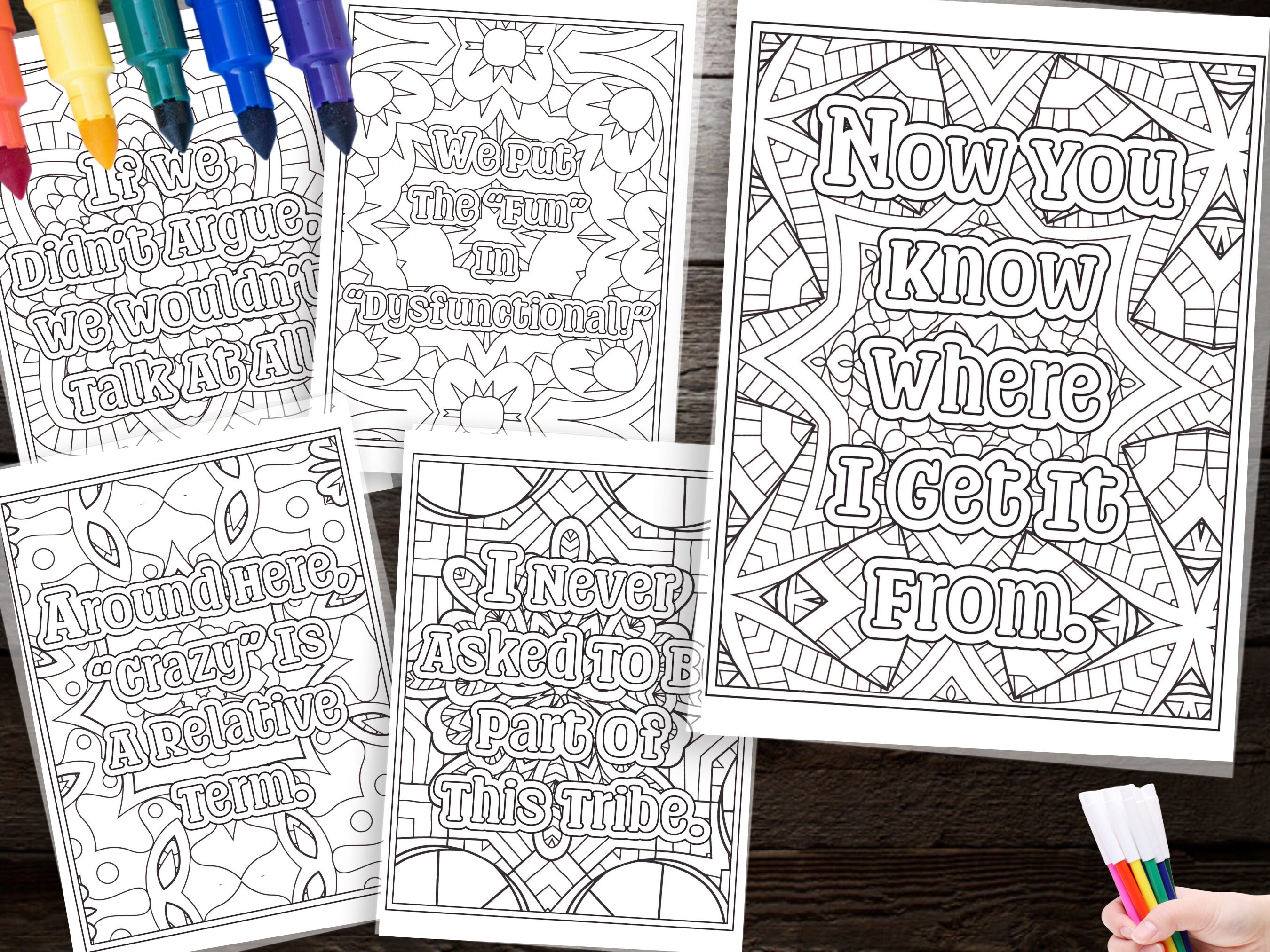 Family Quotes Coloring Pages Printable Digital Download Inspirational ...