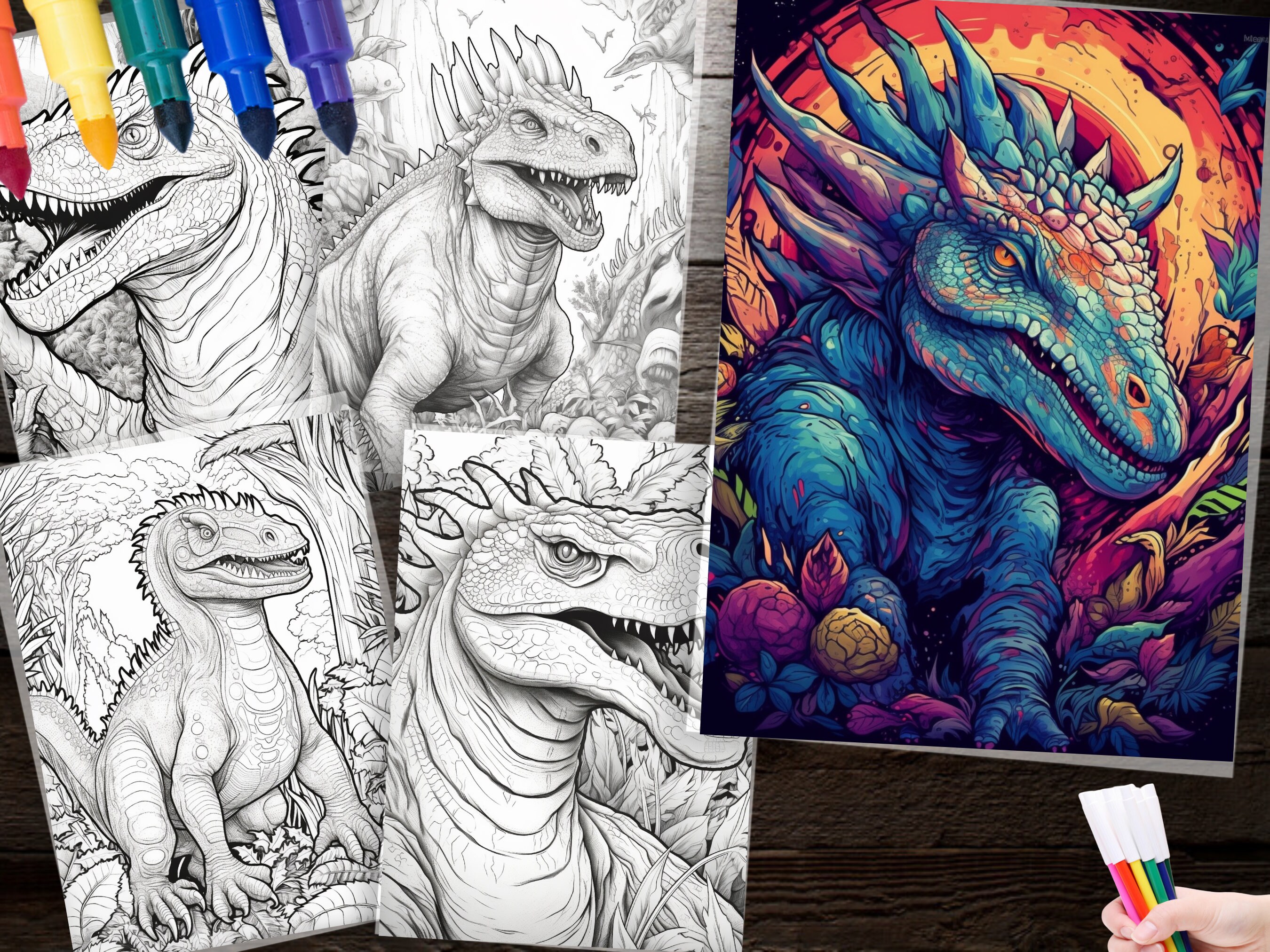 190 Dinosaurs Coloring Pages Fun & Educational Printable Sheets for