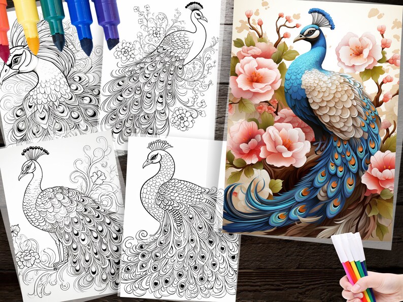 150 Peacock Coloring Pages – Detailed Designs for Adults & Kids (PDF ...