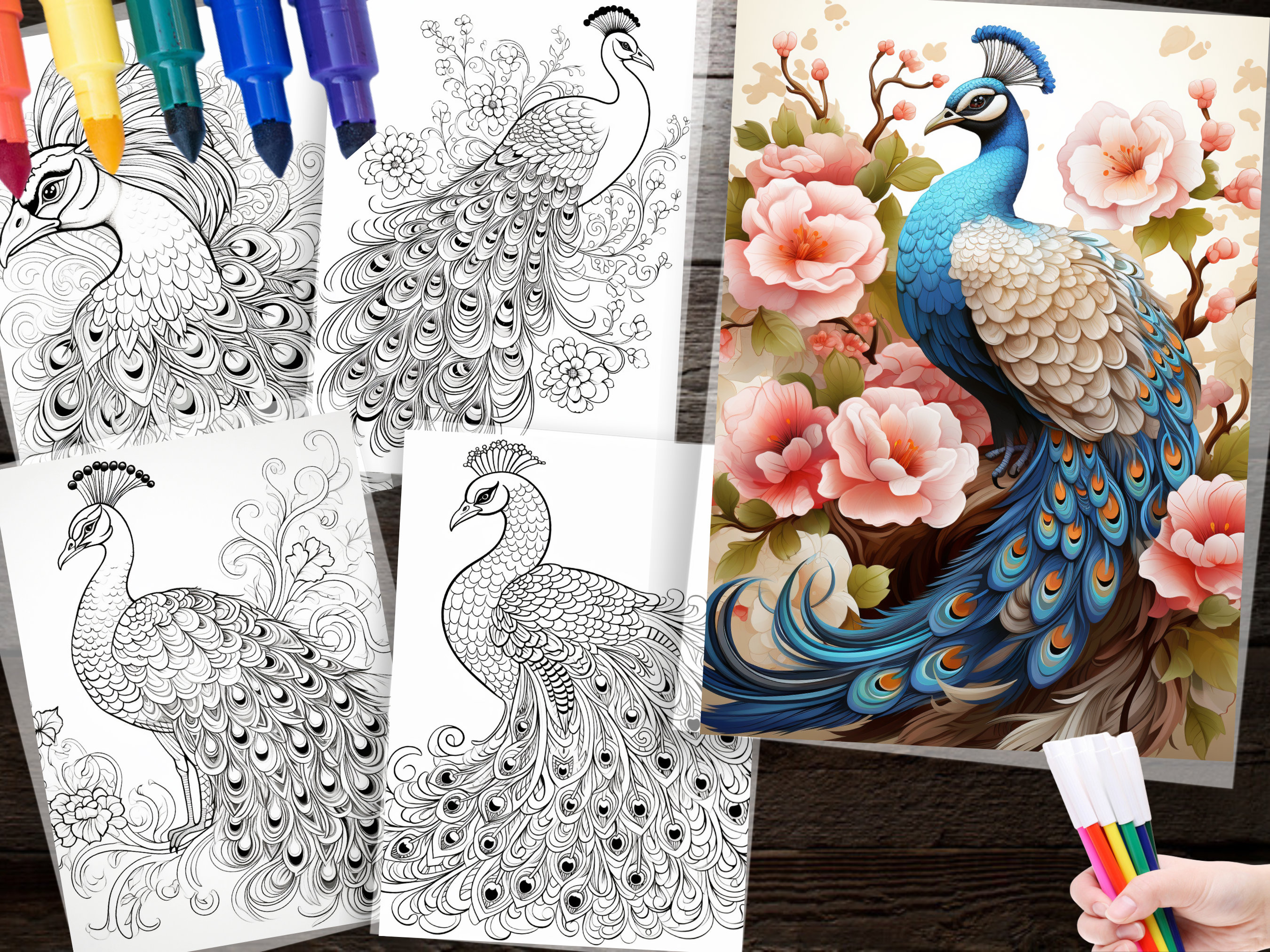 150 Peacock Coloring Pages Detailed Designs for Relaxation and ...