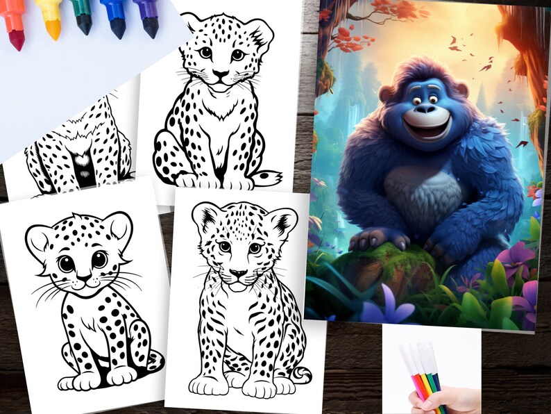 220 Wild Animals Coloring Pages for Kids - Digital Download, PDF ...