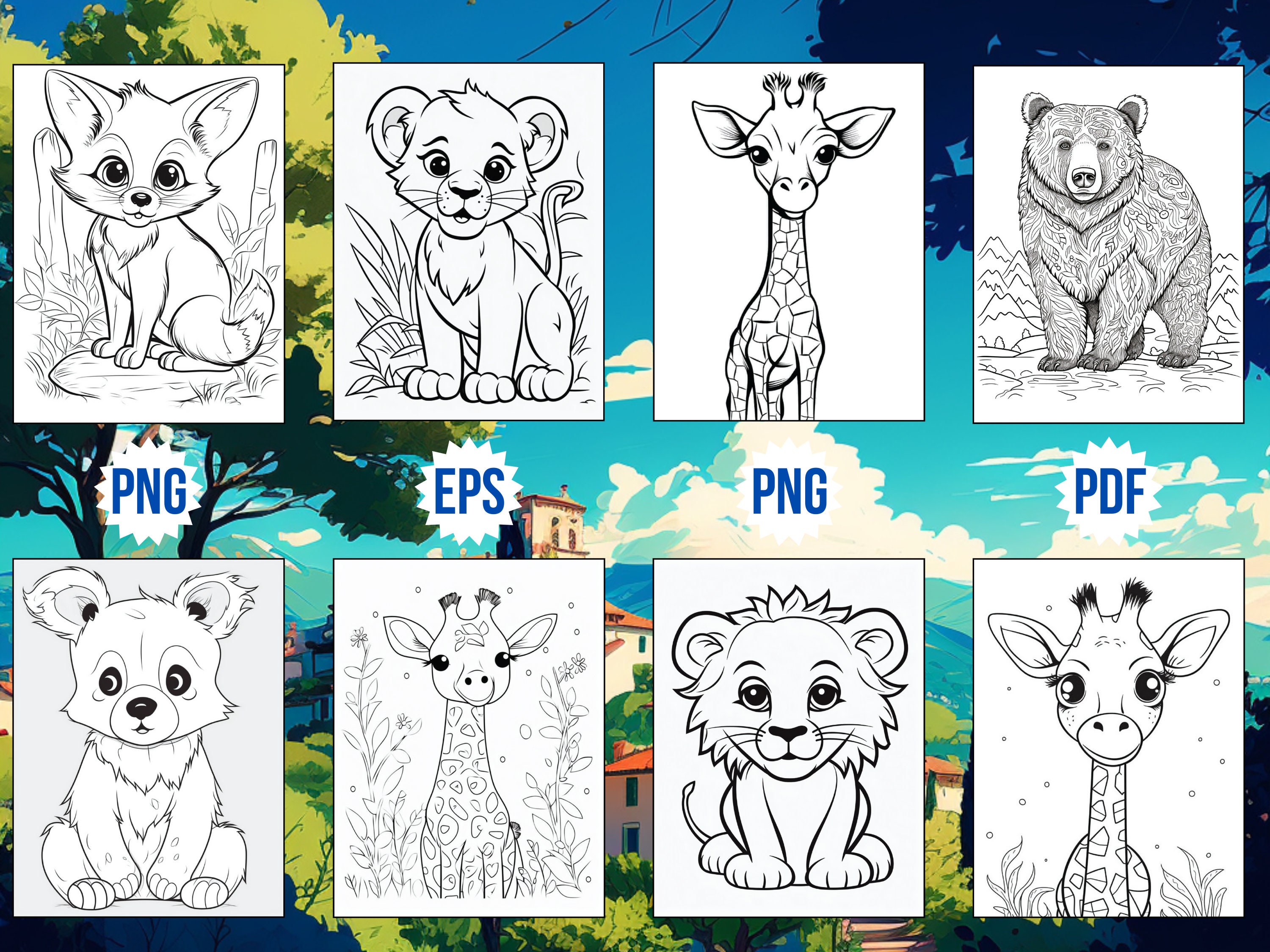 100 Animal Coloring Pages Fun and Educational Printable Sheets for Kids ...