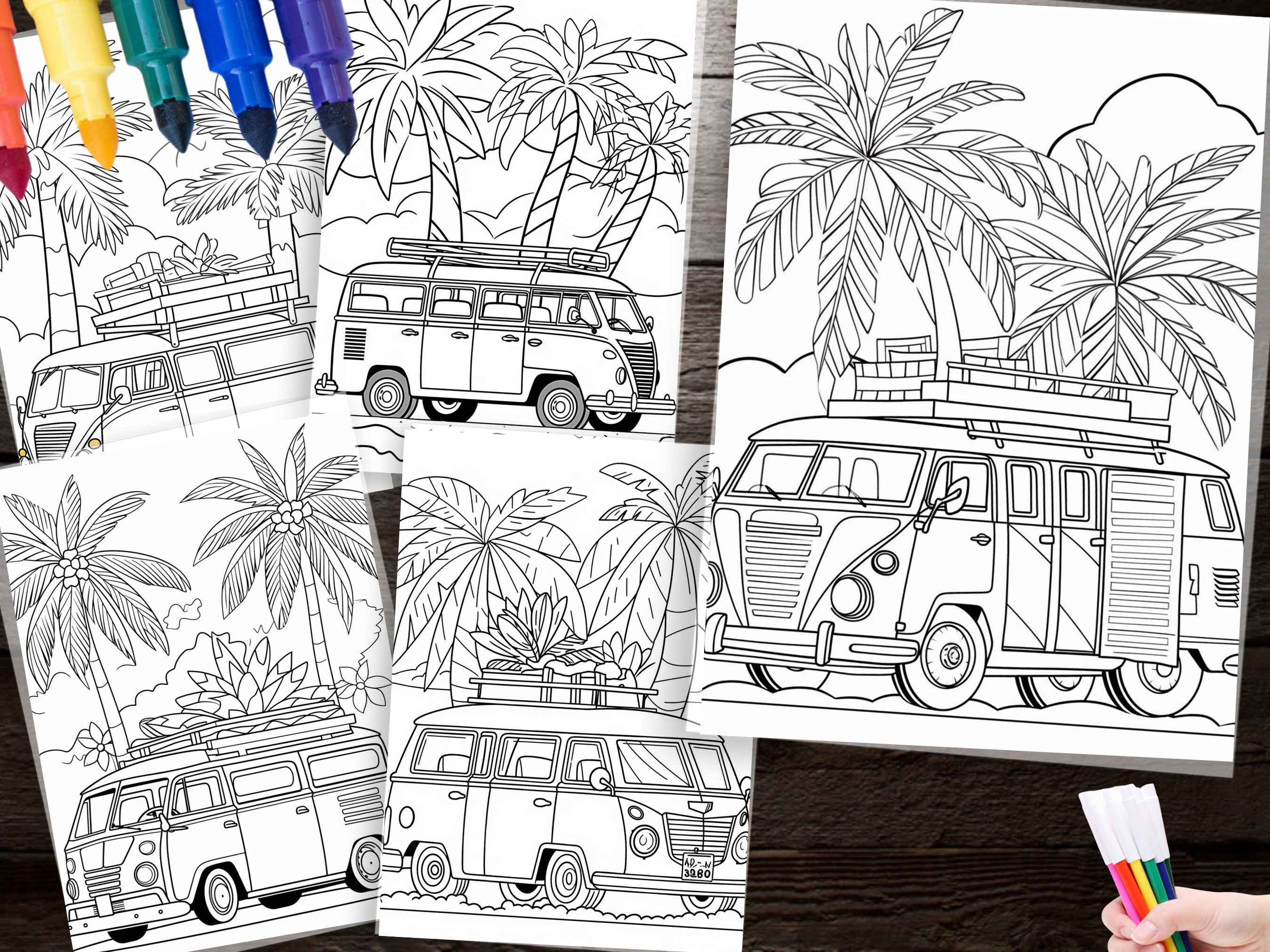 100 Road Trip Coloring Page Printable Travel Activity Fun Adventure ...