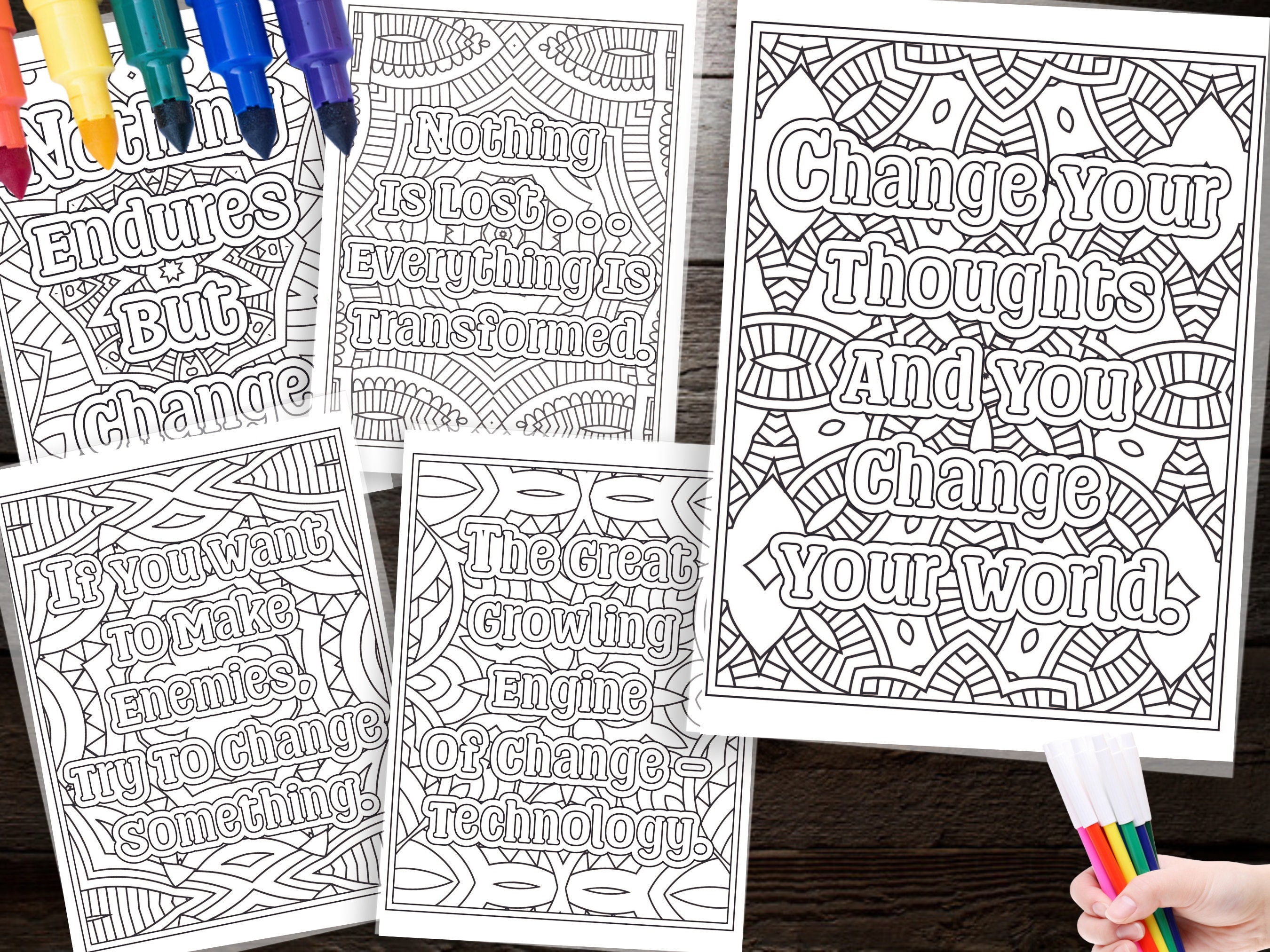 Life Changing Quotes Coloring Pages Inspirational Adult Coloring Book