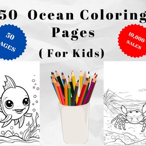 50 Ocean Coloring Book - Relaxing Underwater Scenes for Stress Relief and Creativity - 50 Unique Designs to Dive into!