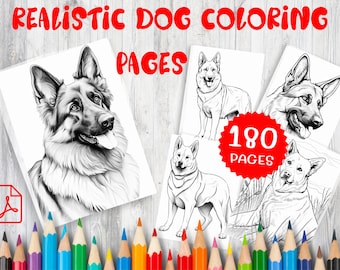 180 Realistic Dog Coloring Pages – Detailed Breeds (PDF Download)