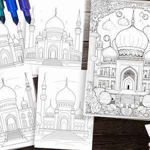 140 Mosque Coloring Pages for All Ages Intricate Designs, Printable ...