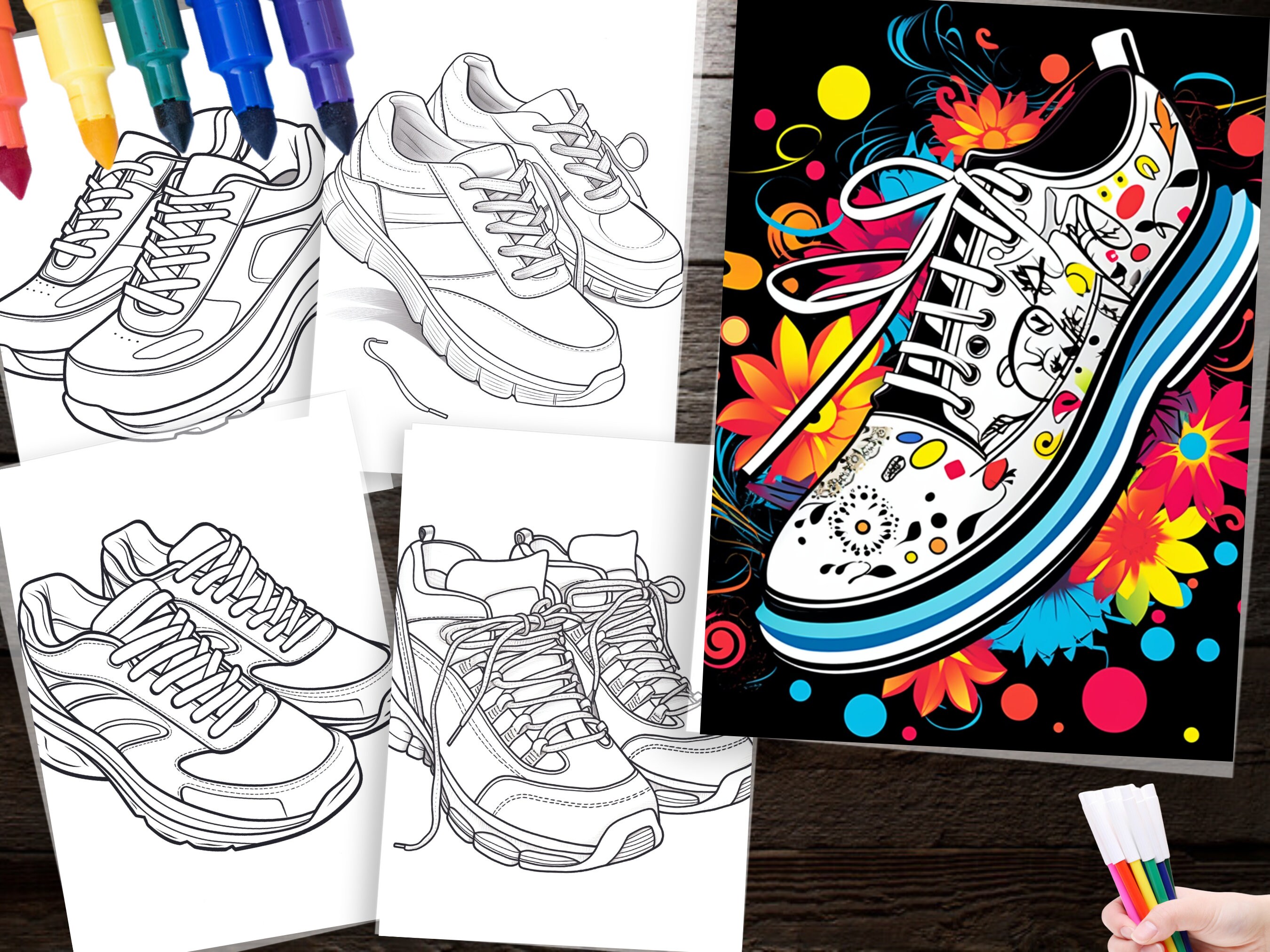 270 Fashion Shoes Coloring Pages for Creative Fun Instant Download ...