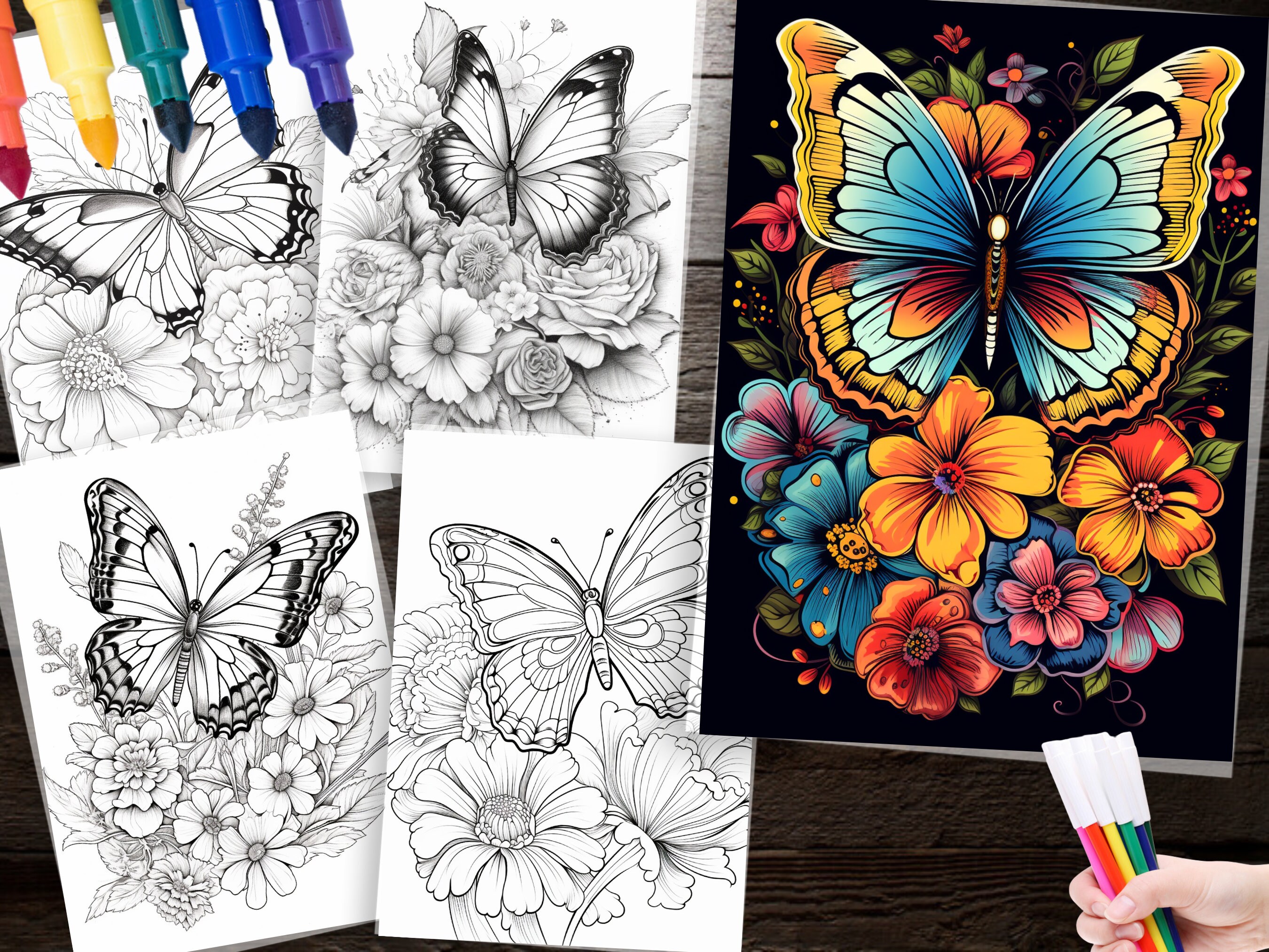 200 Butterfly Coloring Pages for Relaxation and Creativity Instant