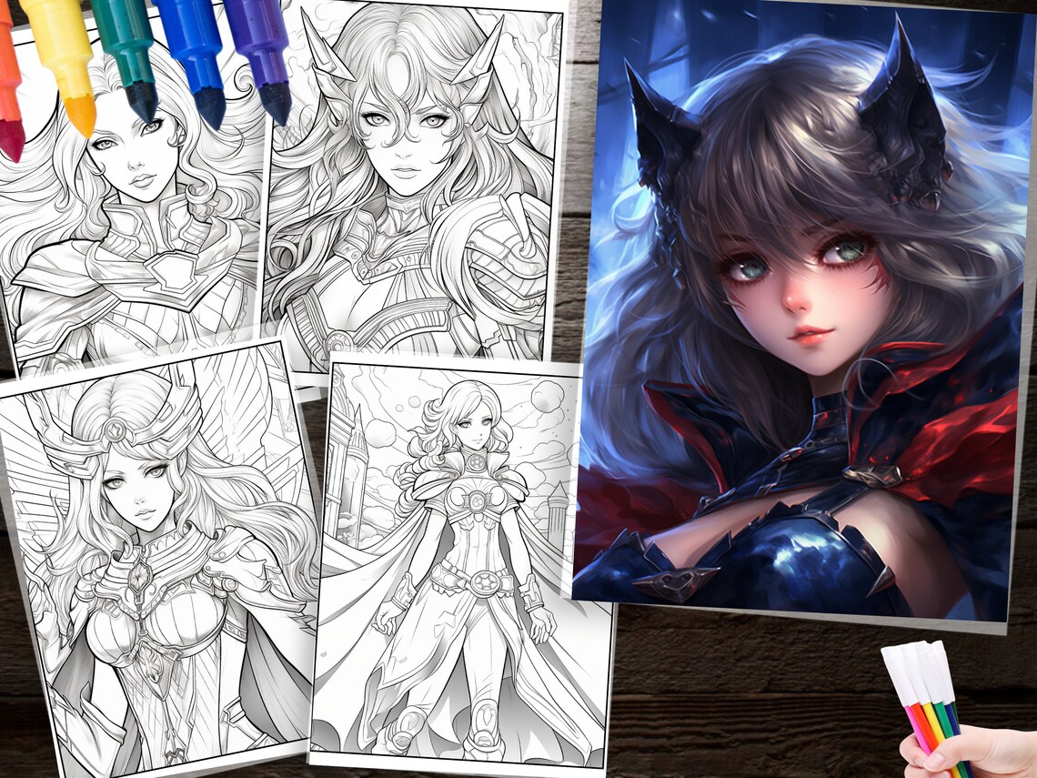 200 Anime Superhero Coloring Page Digital Download, Printable Hero Line