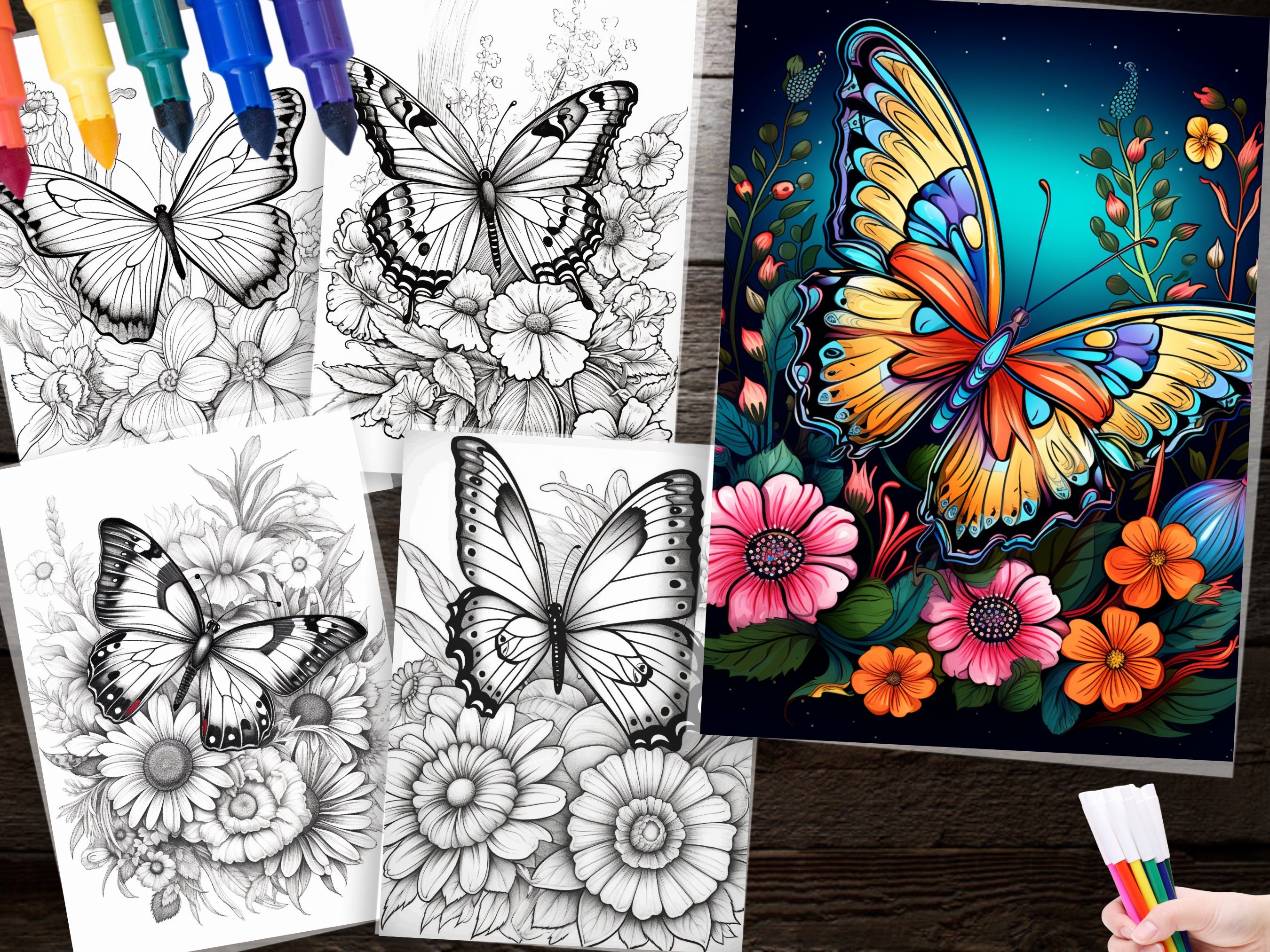 200 Butterfly Coloring Pages for Relaxation and Creativity Instant