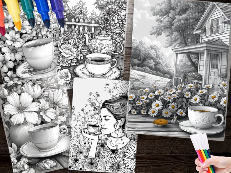 270 Tea in the Garden Coloring Pages Relax and Unwind With Nature