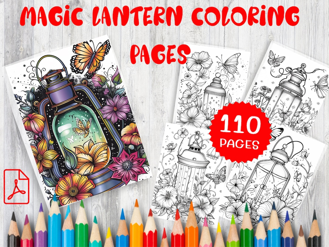Magic Lantern Coloring Pages – 110 Mystical Designs (PDF Pattern