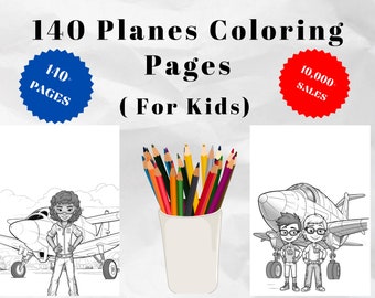 140 Dibujos de aviones para colorear para niños (Descarga en PDF)