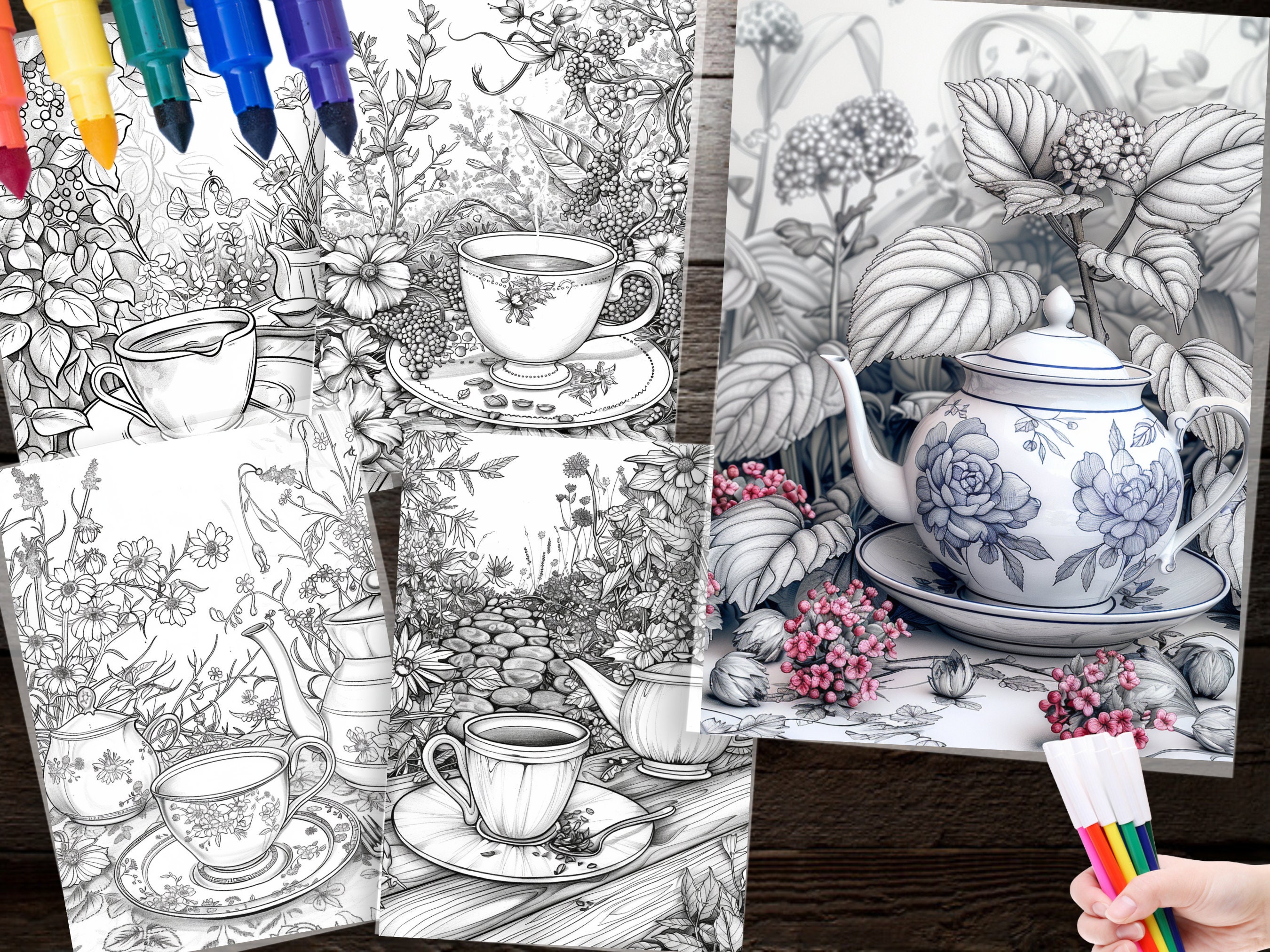 270 Tea in the Garden Coloring Pages Relax and Unwind With Nature