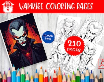 210 Vampire Coloring Pages – Gothic Halloween Printable Art (PDF)