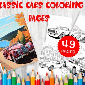 49 Classic Cars Coloring Pages | Vintage Automotive Art |  Antique Vehicle Designs | Printable Classic Car Coloring Unique Classic Car Gifts