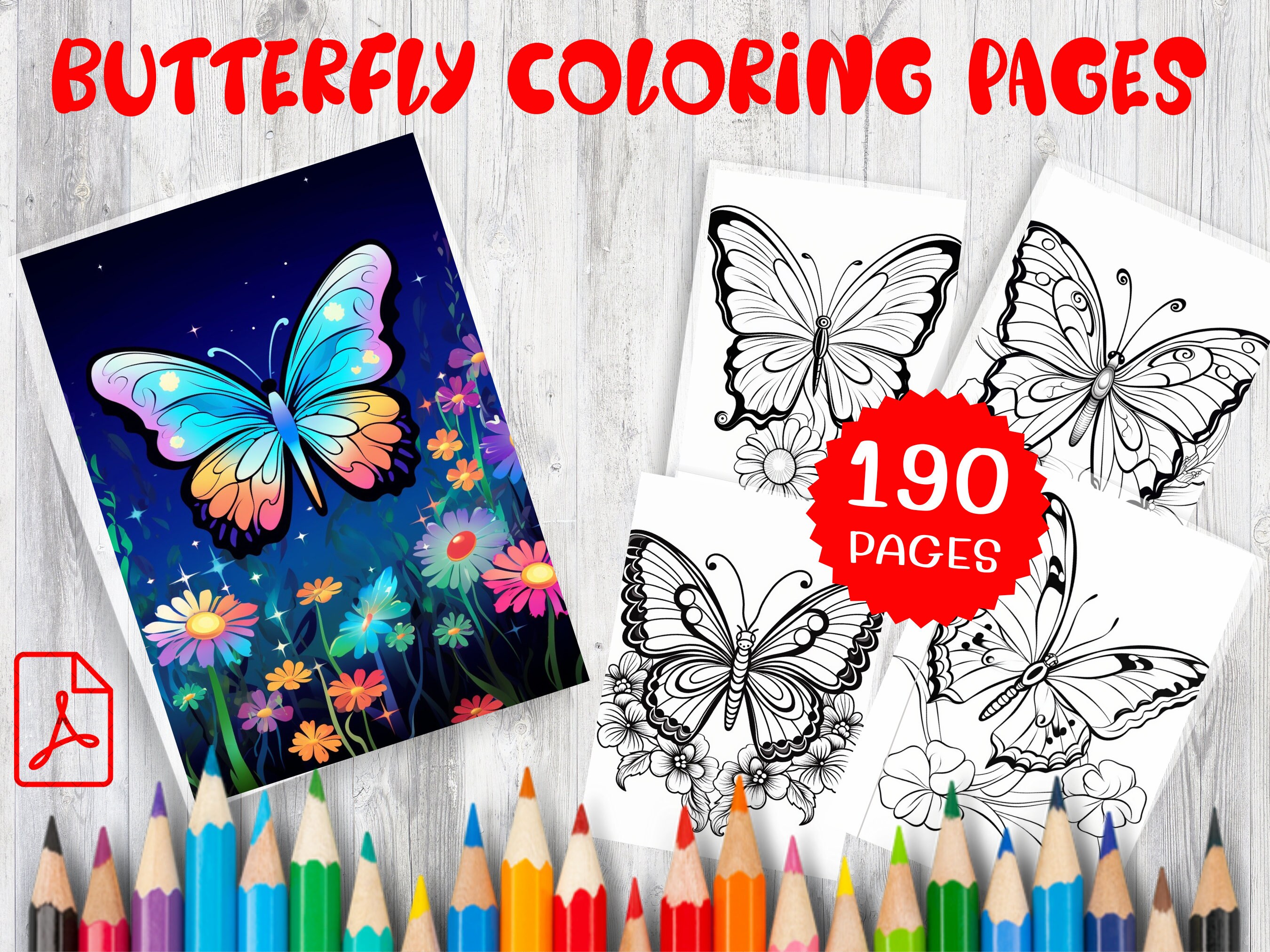 Butterflies Coloring Book A4 Castle Arts Butterflies Coloring Book - 72 ...