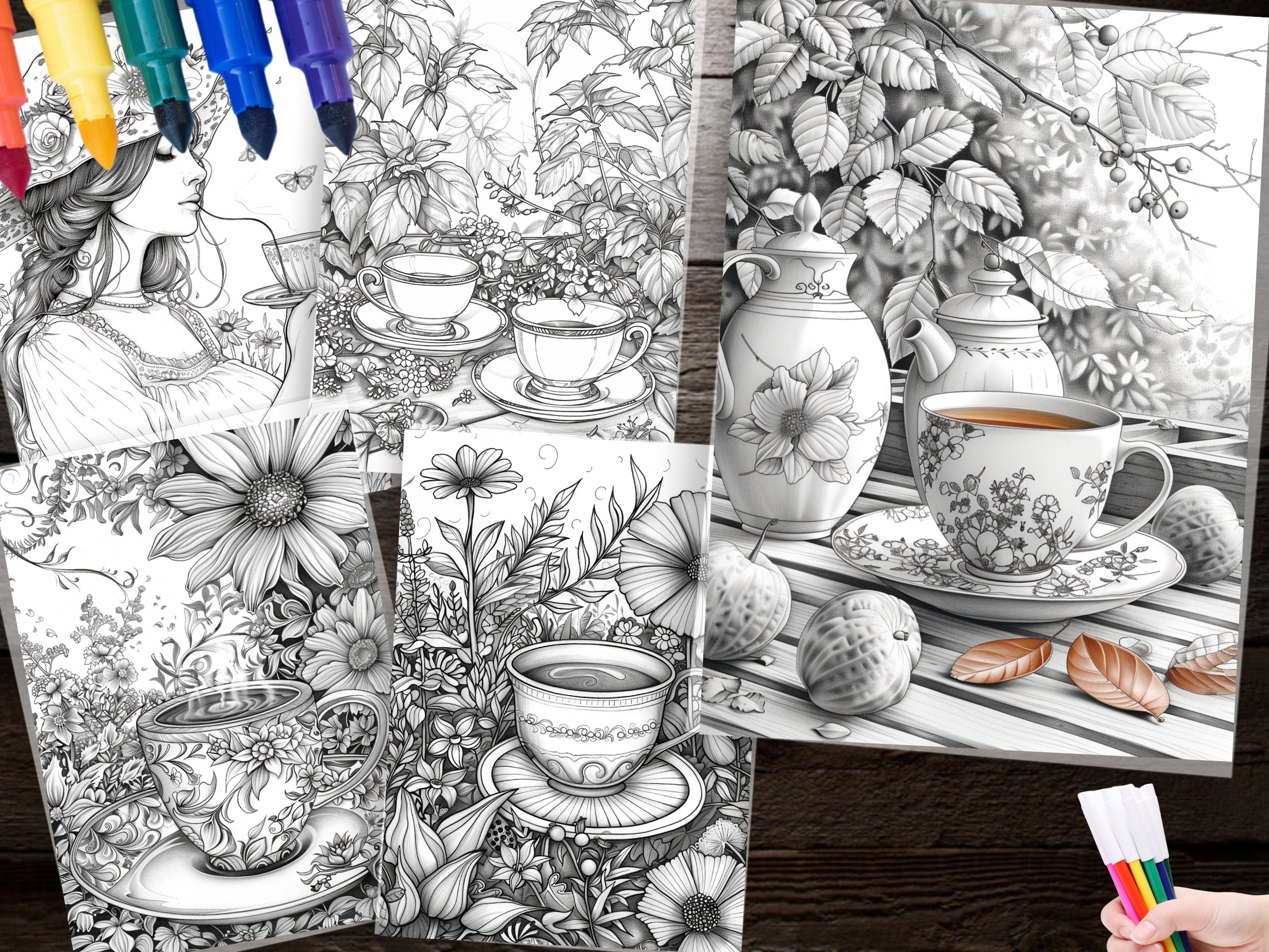 270 Tea in the Garden Coloring Pages Relax and Unwind With Nature