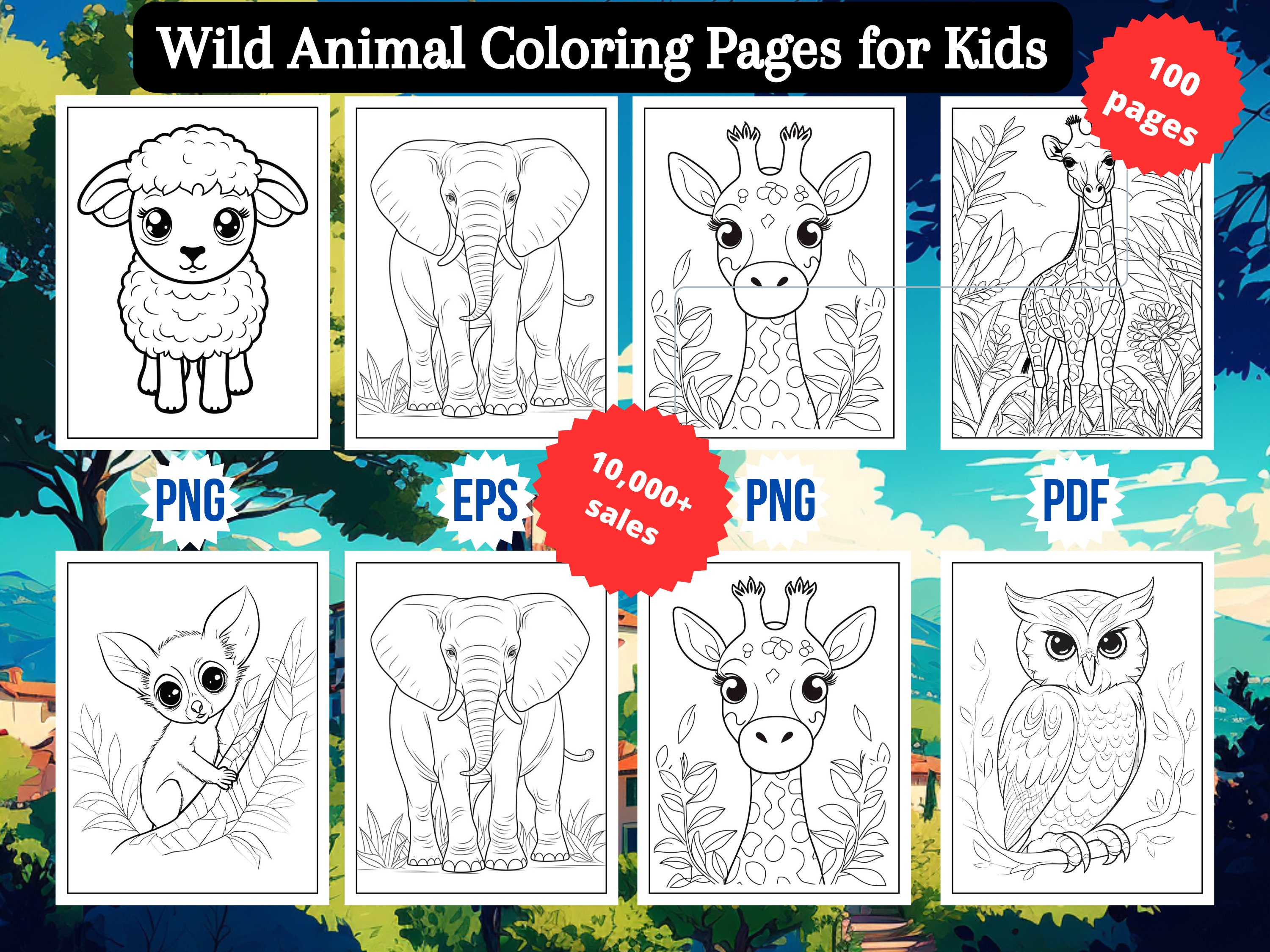 100 Animal Coloring Pages Fun and Educational Printable Sheets for Kids ...