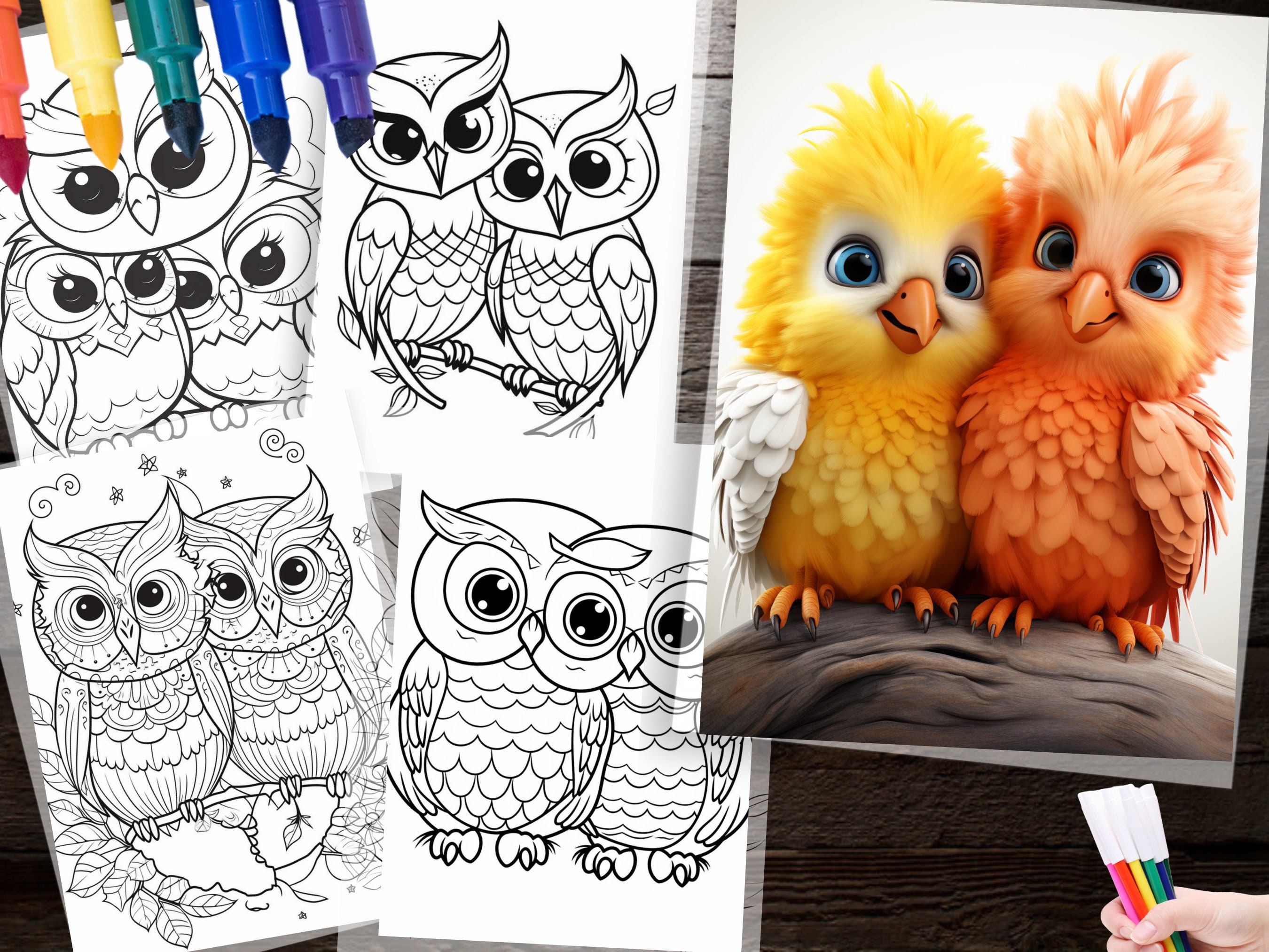 50 Cute Lovebird Coloring Page Printable Instant Download for ...