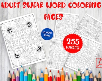 255 Hilarious Swear Word Coloring Pages – Adult Designs (Digital Download)