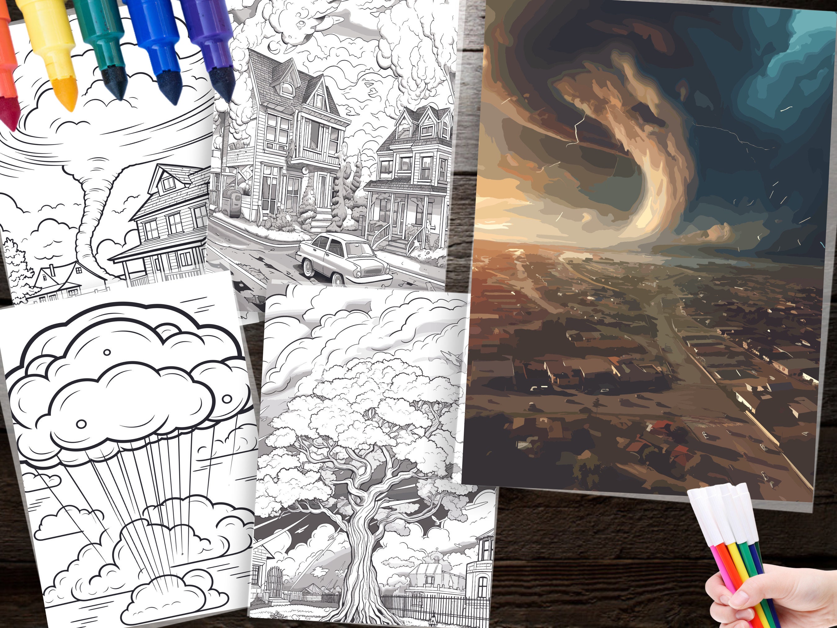 100 Cyclone Coloring Pages - Intricate Storm Designs (printable Digital ...