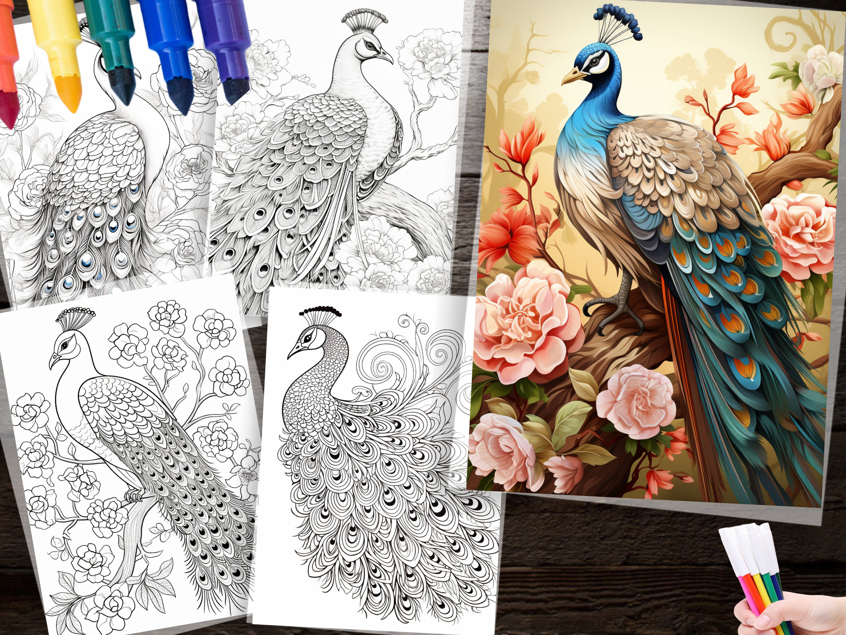 150 Peacock Coloring Pages – Detailed Designs for Adults & Kids (PDF ...