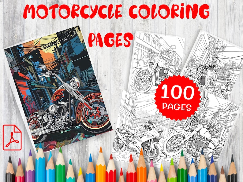 100 Motorcycle Coloring Pages for Adult and Kids Intricate Motorbike