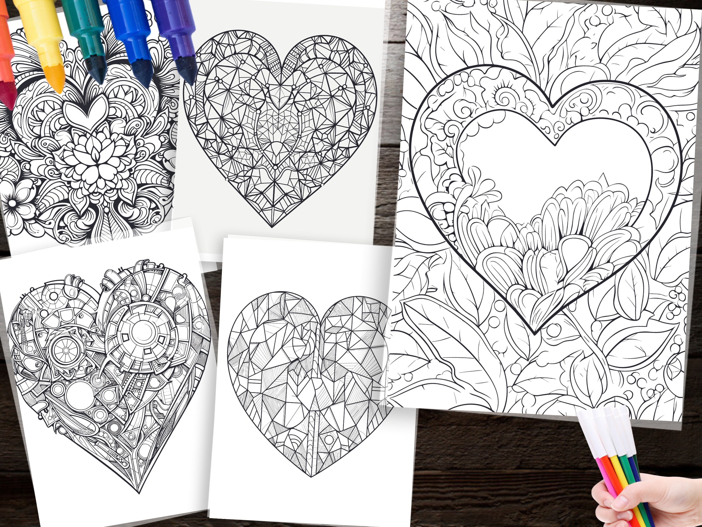 110 Heart Coloring Pages Printable Designs for Relaxation for All Ages ...